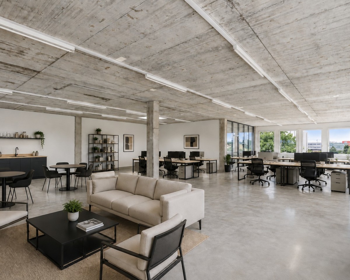 Modernes Arbeiten in offener Atmosphäre - virtuell möbliert
