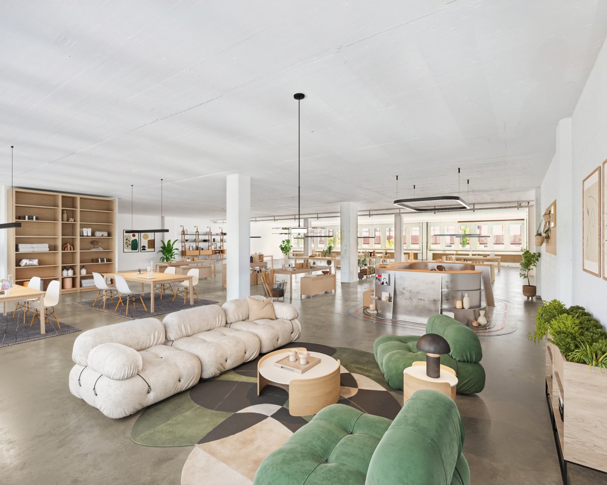 Atelier / Showroom mit Lounge – virtuell inszeniert