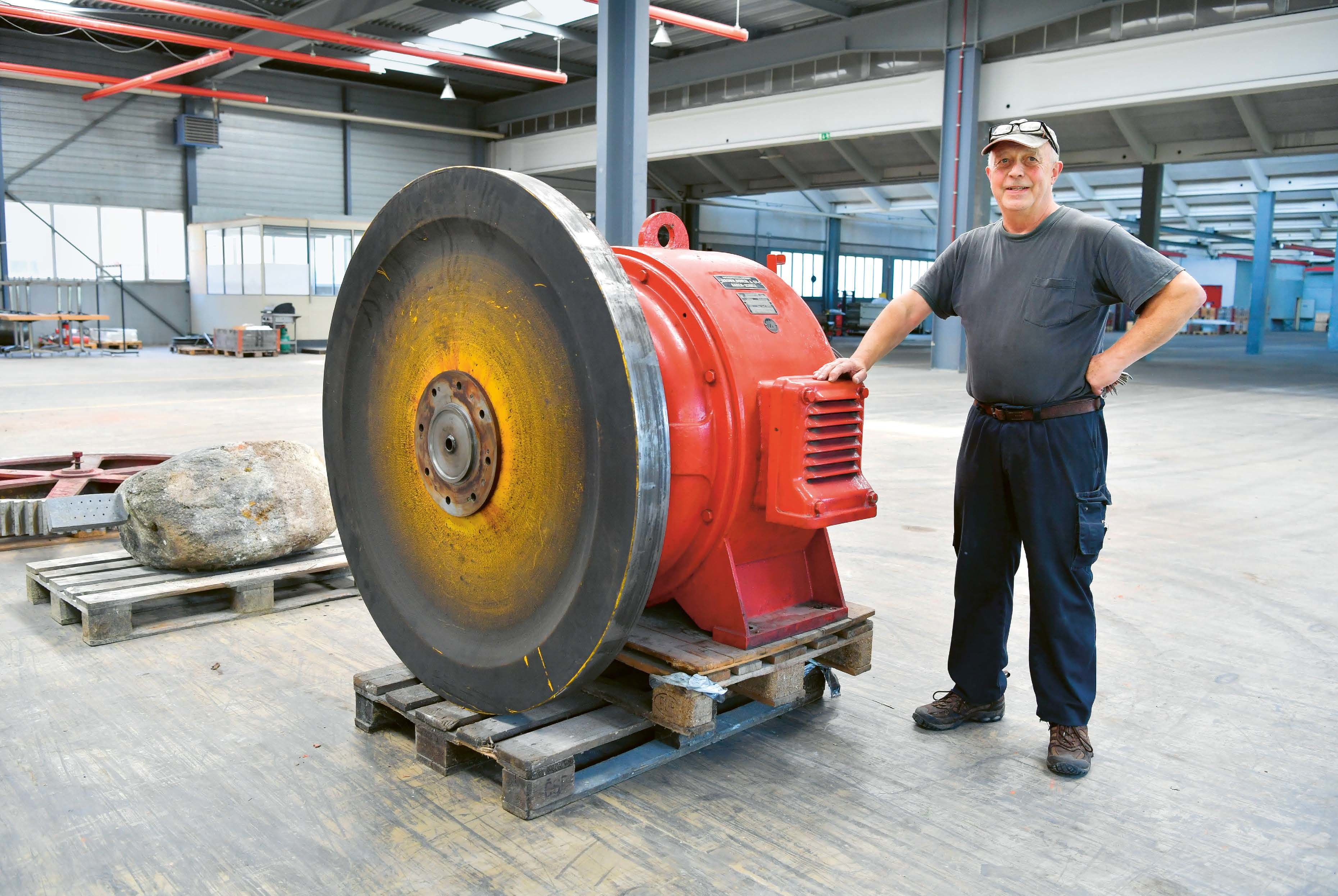 Der alte Generator ist ein Zeuge der langen Industriegeschichte des Lauématt-Areals.