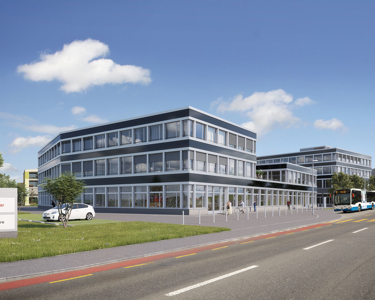 Kreuzung Dorf-, Hauptstrasse in Richtung Dorfzentrum Buchrain