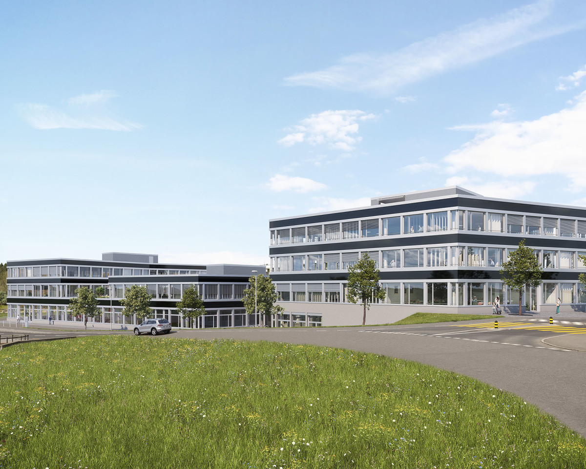 Vom Dorfzentrum Buchrain kommend mit Einfahrt Stegmattstrasse