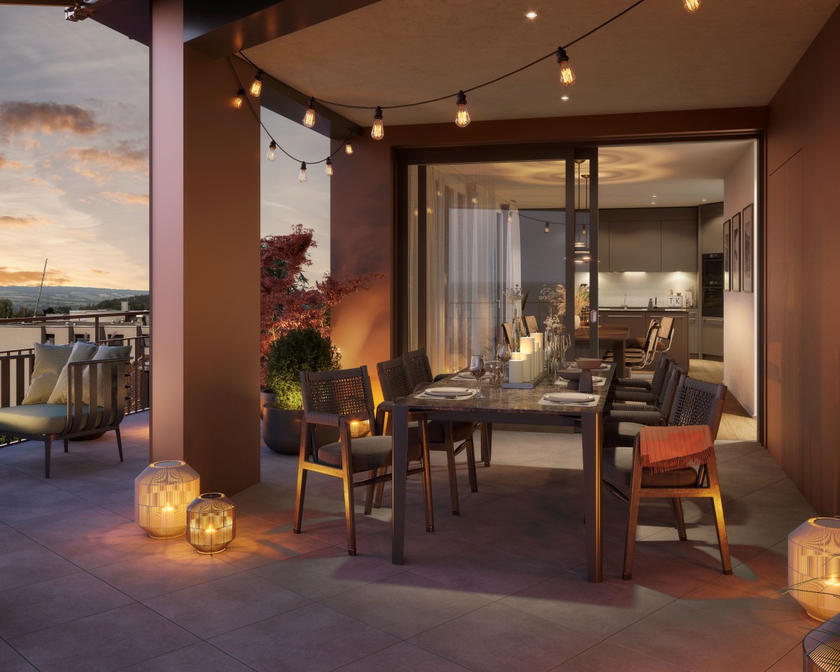 Lassen Sie den Abend entspannt auf Ihrer Terrasse ausklingen