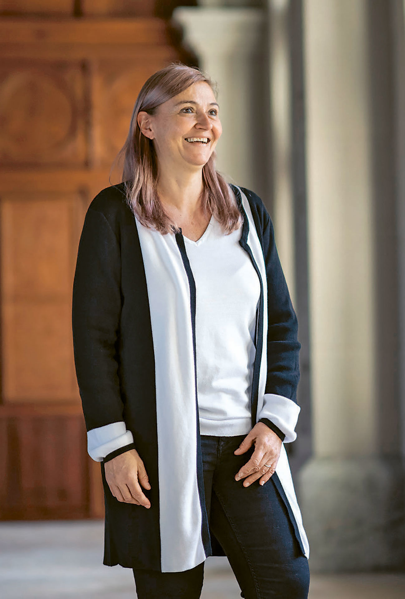 Elle est le lien entre les préoccupations profanes et spirituelles: Cornelia Keller, responsable de secteur infrastructure.<br>Photo: Selina Meier