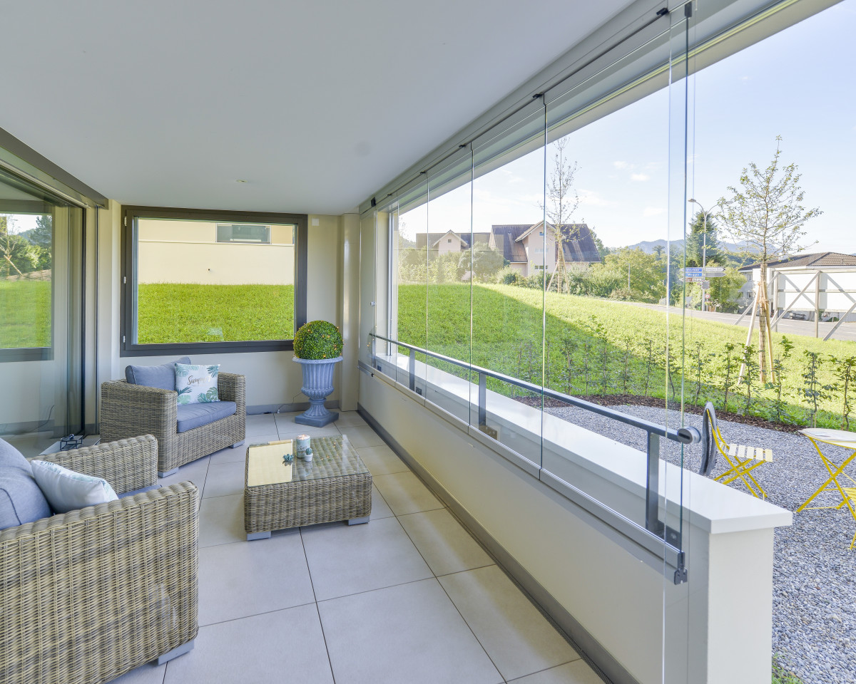 Geniessen Sie gemütliche Sonnenstunden auf Ihrer Loggia oder Gartensitzplatz